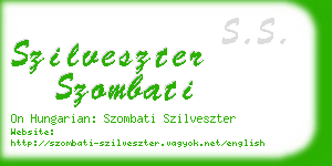 szilveszter szombati business card